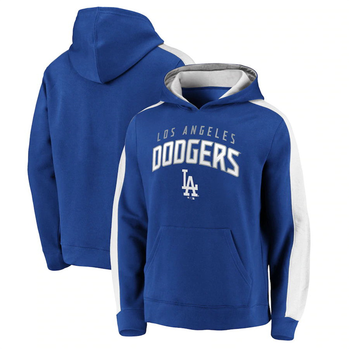 Men's Los Angeles Dodgers Royal Game Time Arch Pullover Hoodie