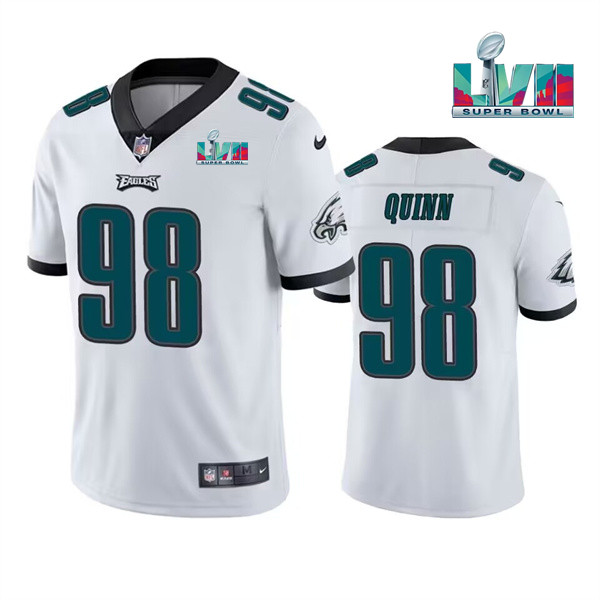 Men's Philadelphia Eagles #98 Robert Quinn White Super Bowl LVII Vapor Untouchable Limited Stitched Jersey