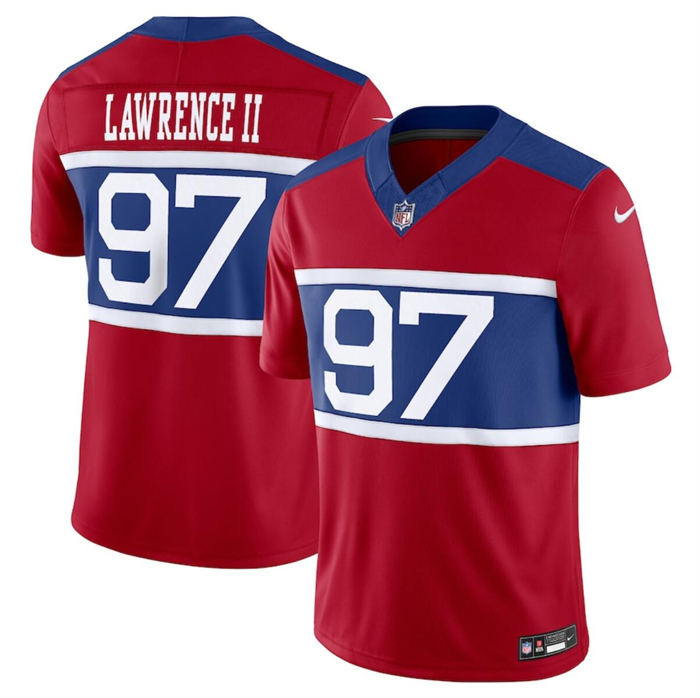 Men's New York Giants #97 Dexter Lawrence II Century Red Alternate Vapor F.U.S.E. Limited Stitched Football Jersey