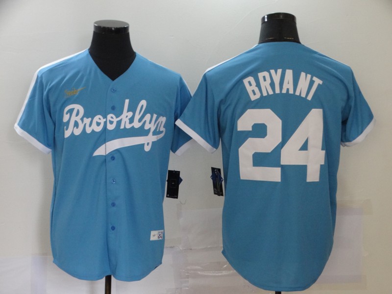 Men's Los Angeles Dodgers #24 Kobe Bryant Throwback Blue MLB Cool Base Stitched Jersey