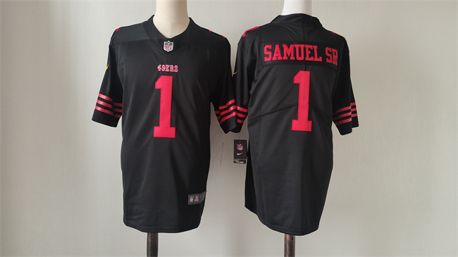 Men's San Francisco 49ers #1 Deebo Samuel Black Vapor Untouchable Limited Stitched Football Jersey