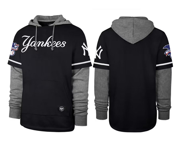 Men's New York Yankees Black/Grey Pullover Hoodie