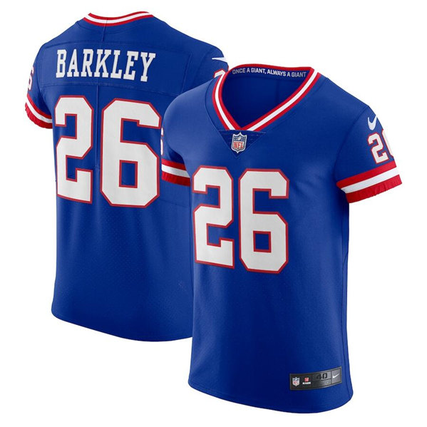 Men's New York Giants #26 Saquon Barkley Royal Elite Stitched Jersey