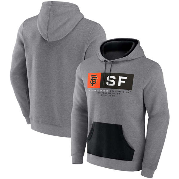 Men's San Francisco Giants Heathered Gray Iconic Steppin Up Fleece Pullover Hoodie