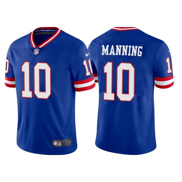 Men's New York Giants #10 Eli Manning Royal Classic Retired Player Stitched Game Jersey