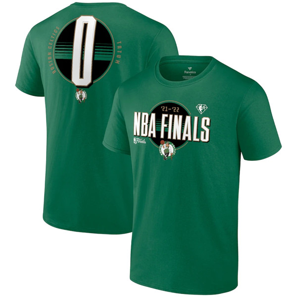Men's Boston Celtics #0 Jayson Tatum 2022 Green NBA Finals Name & Number T-Shirt