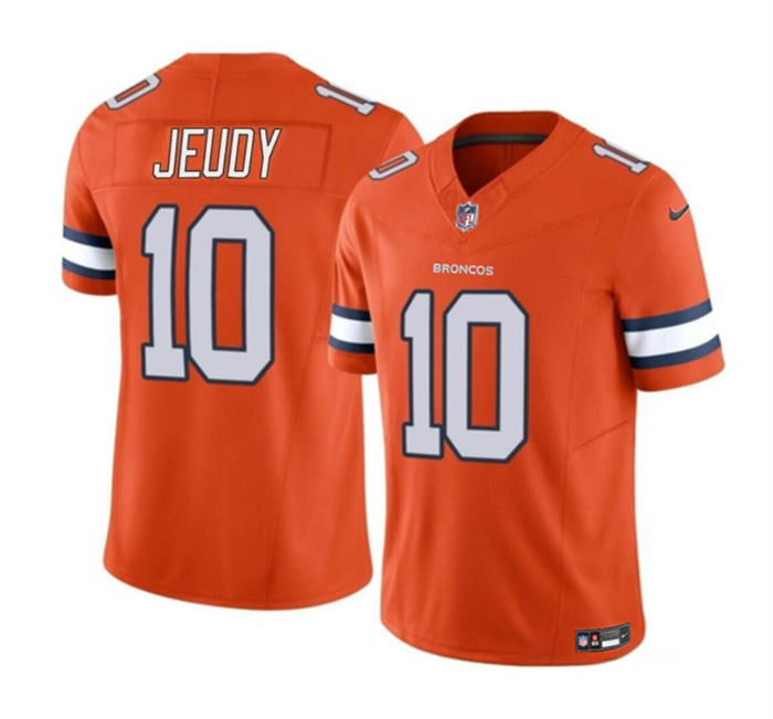 Men's Denver Broncos #10 Jerry Jeudy Orange 2023 F.U.S.E. Vapor Untouchable Stitched Jersey