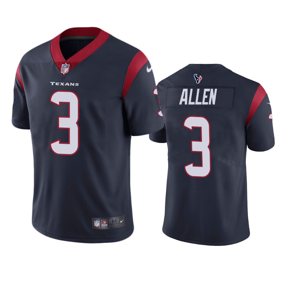 Men's Houston Texans #3 Kyle Allen Navy Vapor Untouchable Limited Stitched Jersey