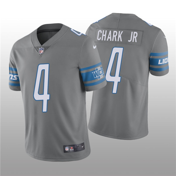 Men's Detroit Lions #4 DJ Chark Jr. Grey Vapor Untouchable Limited Stitched Jersey