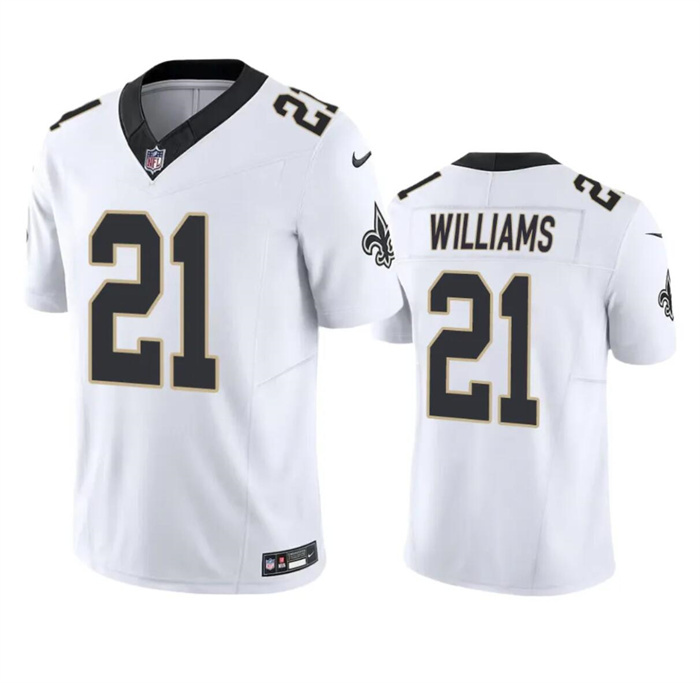 Men's New Orleans Saints #21 Jamaal Williams White 2023 F.U.S.E. Vapor Untouchable Limited Stitched Jersey