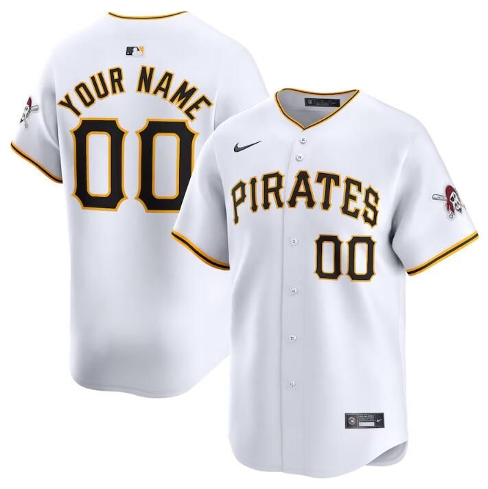 Men's Pittsburgh Pirates Active Player Custom White Home Limited Stitched Baseball Jersey