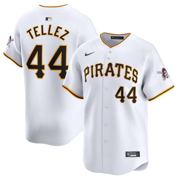 Men's Pittsburgh Pirates #44 Rowdy Tellez White Home Limited Stitched Baseball Jersey
