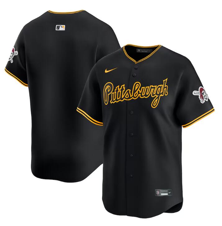 Men's Pittsburgh Pirates Blank Black Alternate Limited Stitched Baseball Jersey