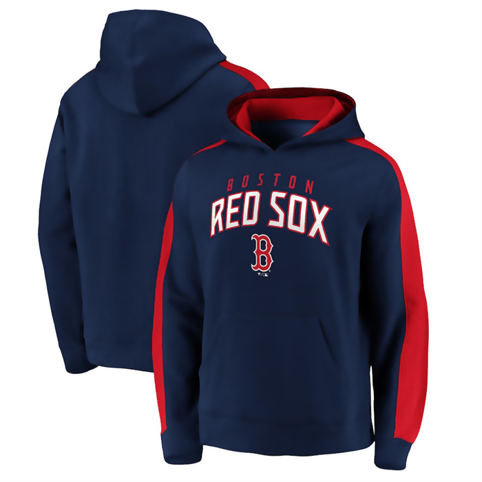 Men's Boston Red Sox Navy Game Time Arch Pullover Hoodie Pullover Hoodie
