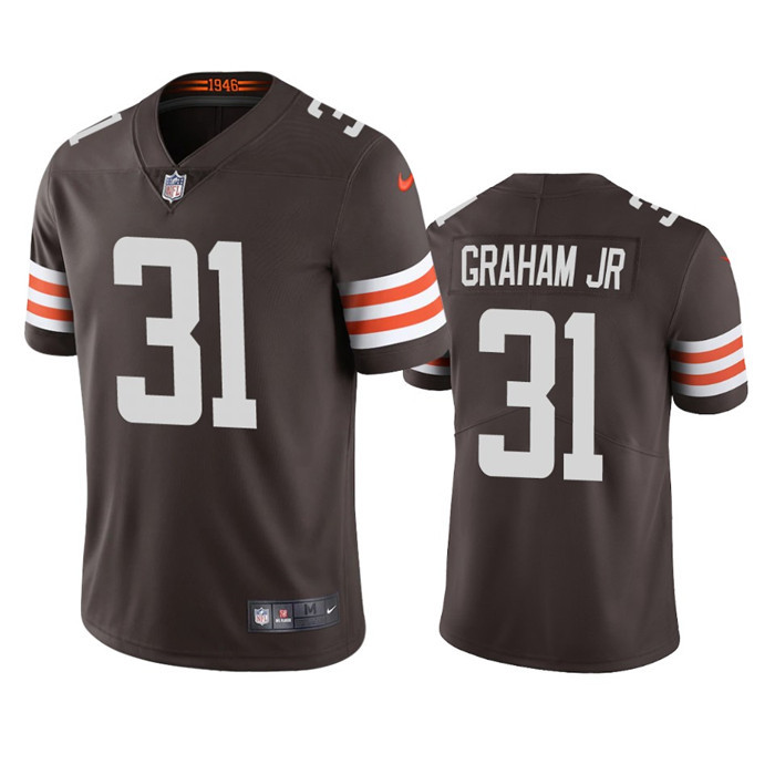 Men's Cleveland Browns #31 Thomas Graham Jr. Brown Vapor Untouchable Limited Stitched Jersey