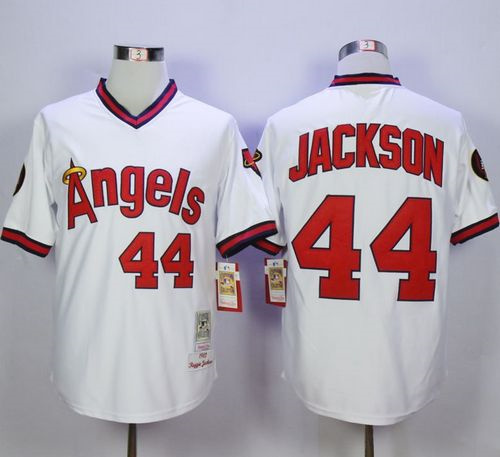 Men's Los Angeles Angels Customized Stitched White Mitchell and Ness Cool Base Baseball Jersey