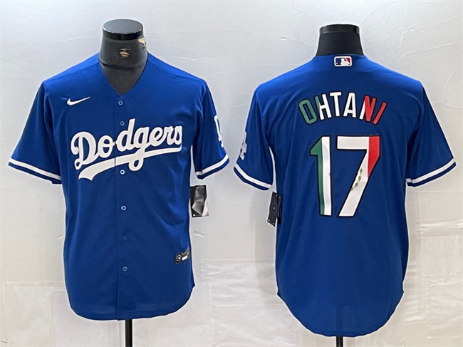 Men's Los Angeles Dodgers #17 Shohei Ohtani Stitched Blue Cool Base Baseball Jersey