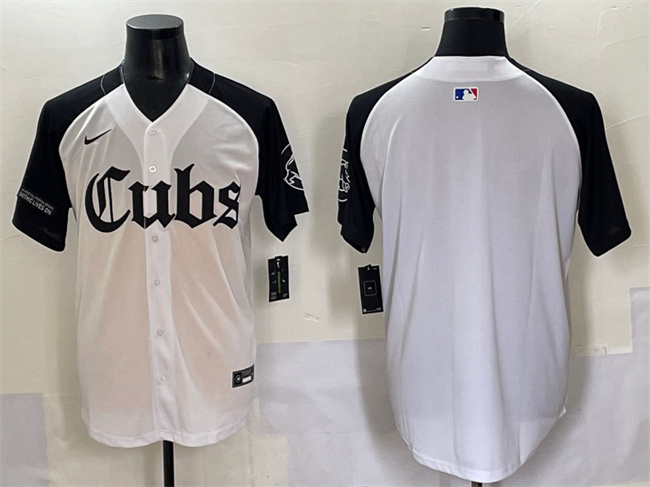 Men's Chicago Cubs Blank White/Black 'Gothic North Side Edition' Vapor Premier Limited Stitched Baseball Jersey