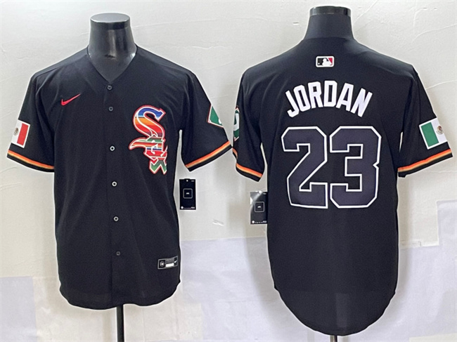Men's Chicago White Sox #23 Michael Jordan Black Mexico Limited Stitched Baseball Jersey Men's Chicago White Sox #23 Michael Jordan Black Mexico Limited Stitched Baseball Jersey