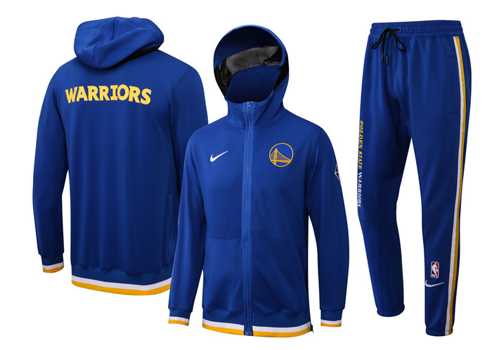 Men's Golden State Warriors 75th Anniversary Royal Performance Showtime Full-Zip Hoodie Jacket And Pants Suit