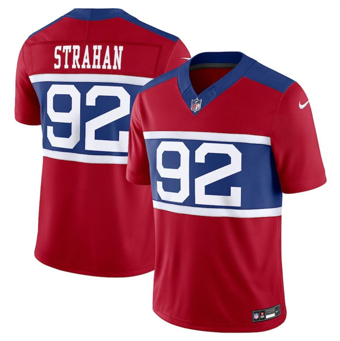 Men's New York Giants #92 Michael Strahan Century Red Alternate Vapor F.U.S.E. Limited Stitched Football Jersey