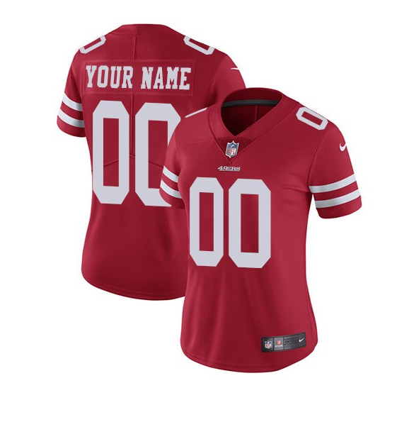 Women's San Francisco 49ers ACTIVE PLAYER Custom Red Vapor Untouchable Limited Stitched Jersey(Run Small)