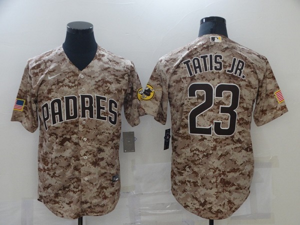 Men's San Diego Padres #23 Fernando Tatis Jr. 2021 Camo Cool Base Stitched Baseball Jersey