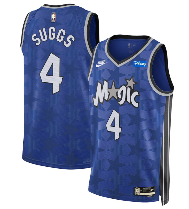 Men's Orlando Magic #4 Jalen Suggs Blue 2023/24 Classic Edition Stitched Basketball Jersey Men's Orlando Magic #4 Jalen Suggs Blue 2023/24 Classic Edition Stitched Basketball Jersey