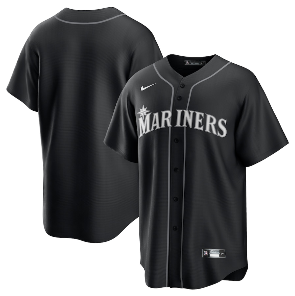 Men's Seattle Mariners Blank Black Lights Out Limited Stitched Baseball Jersey Men's Seattle Mariners Blank Black Lights Out Limited Stitched Baseball Jersey