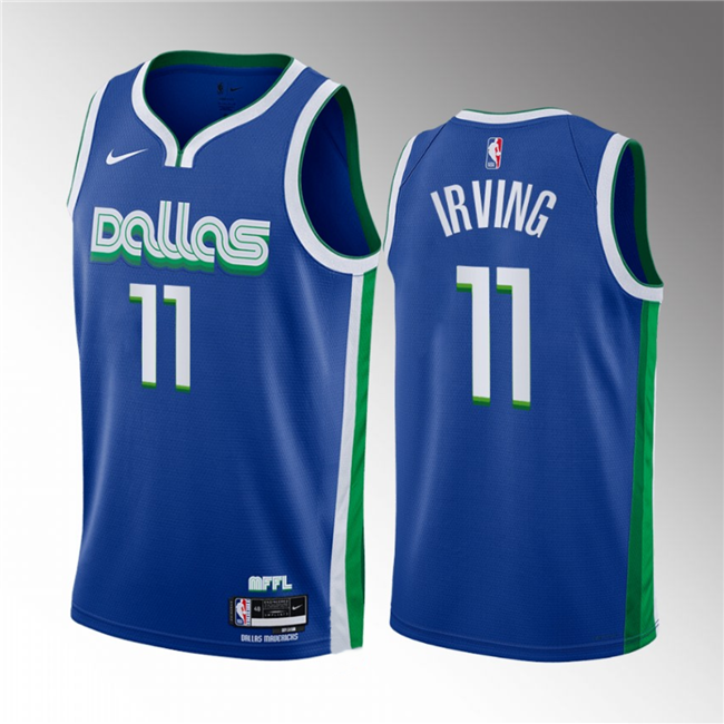 Men's Dallas Mavericks #11 Kyrie Irving Blue 2022/23 City Edition Stitched Basketball Jersey