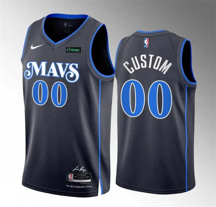 Men's Dallas Mavericks Active Player Custom Black 2023/24 City Edition Stitched Basketball Jersey