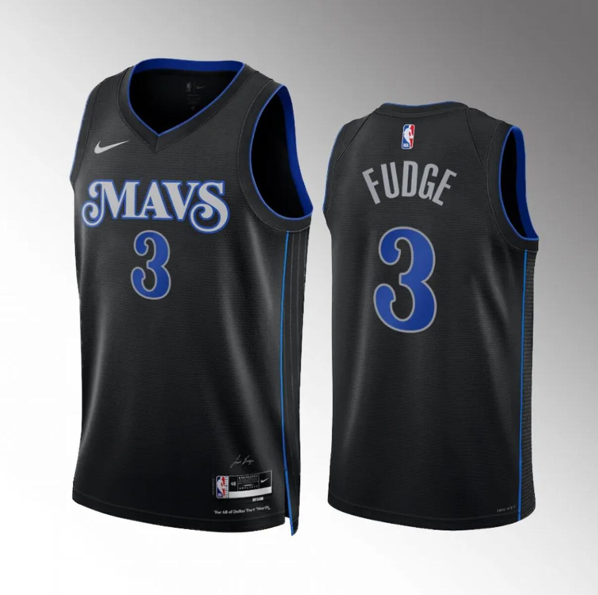 Men's Dallas Mavericks #3 Alex Fudge Black 2023/24 City Edition Stitched Basketball Jersey