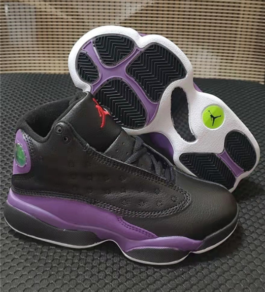 Youth Running Weapon Air Jordan 13 Purple/Black Shoes 1008