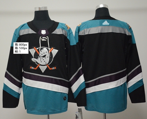 Adidas Ducks Blank Black/Teal Alternate Authentic Stitched NHL Jersey