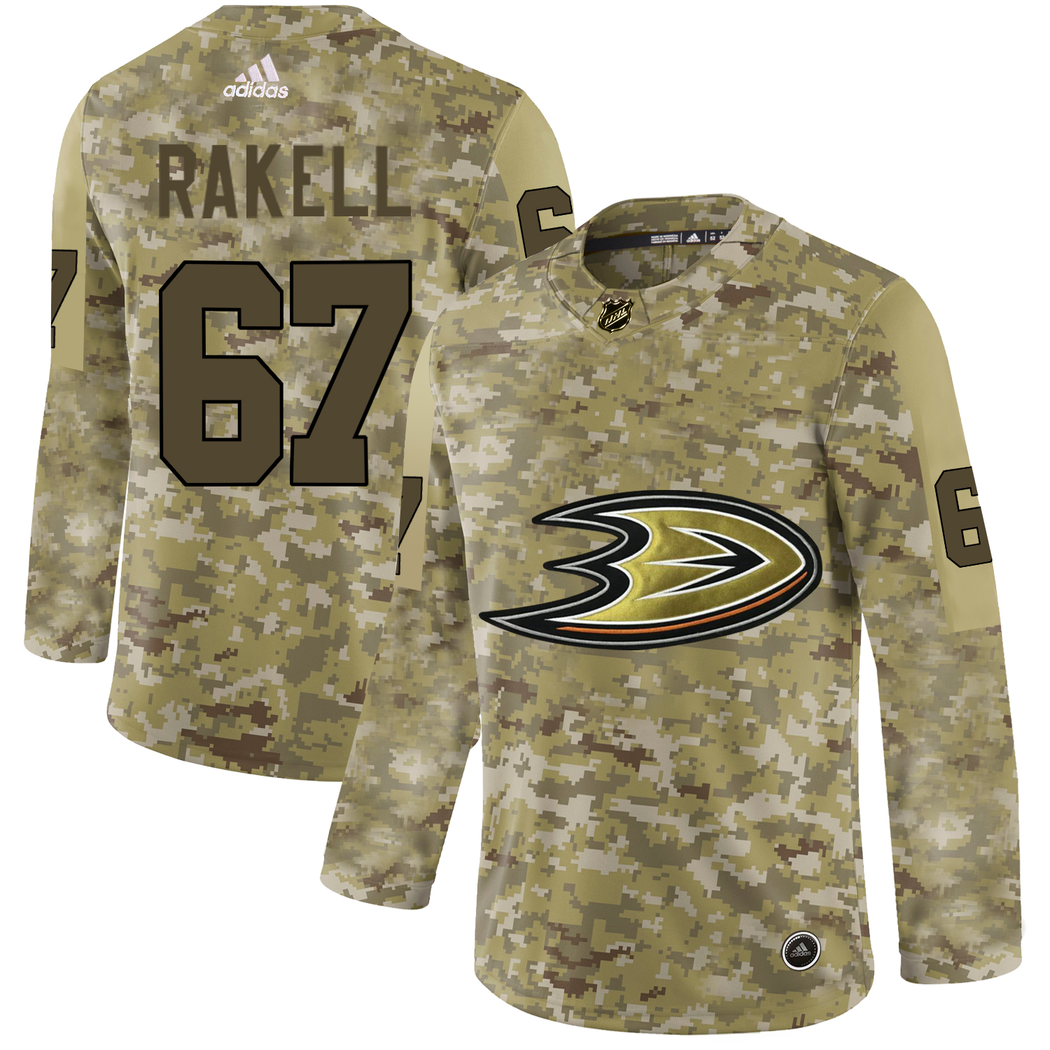 Adidas Ducks #67 Rickard Rakell Camo Authentic Stitched NHL Jersey
