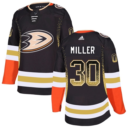 Adidas Ducks #30 Ryan Miller Black Home Authentic Drift Fashion Stitched NHL Jersey