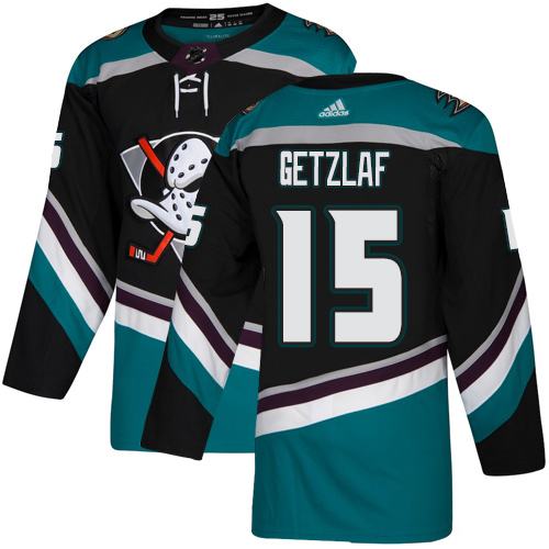 Adidas Ducks #15 Ryan Getzlaf Black/Teal Alternate Authentic Stitched NHL Jersey