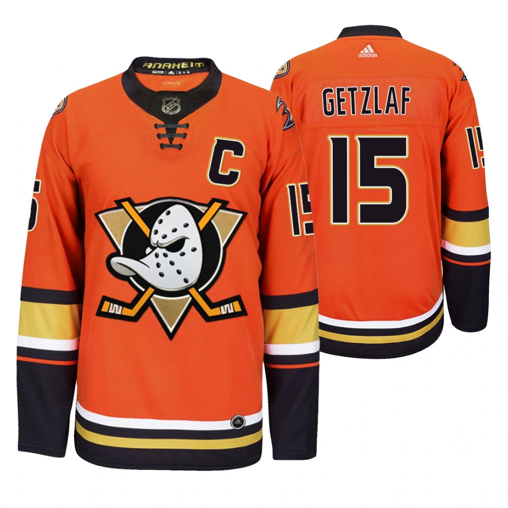 Anaheim Ducks #15 Ryan Getzlaf Men's 2019-20 Third Orange Alternate Stitched NHL Jersey