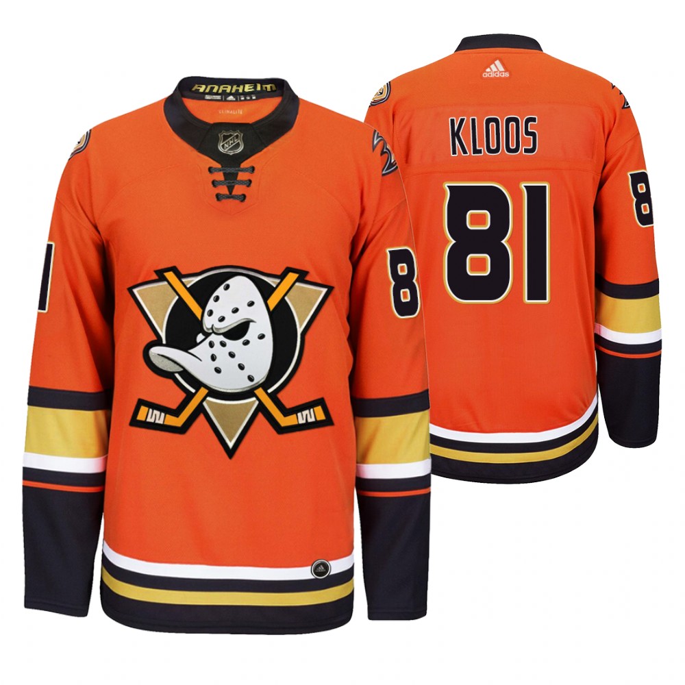 Anaheim Ducks #81 Justin Kloos Men's 2019-20 Third Orange Alternate Stitched NHL Jersey