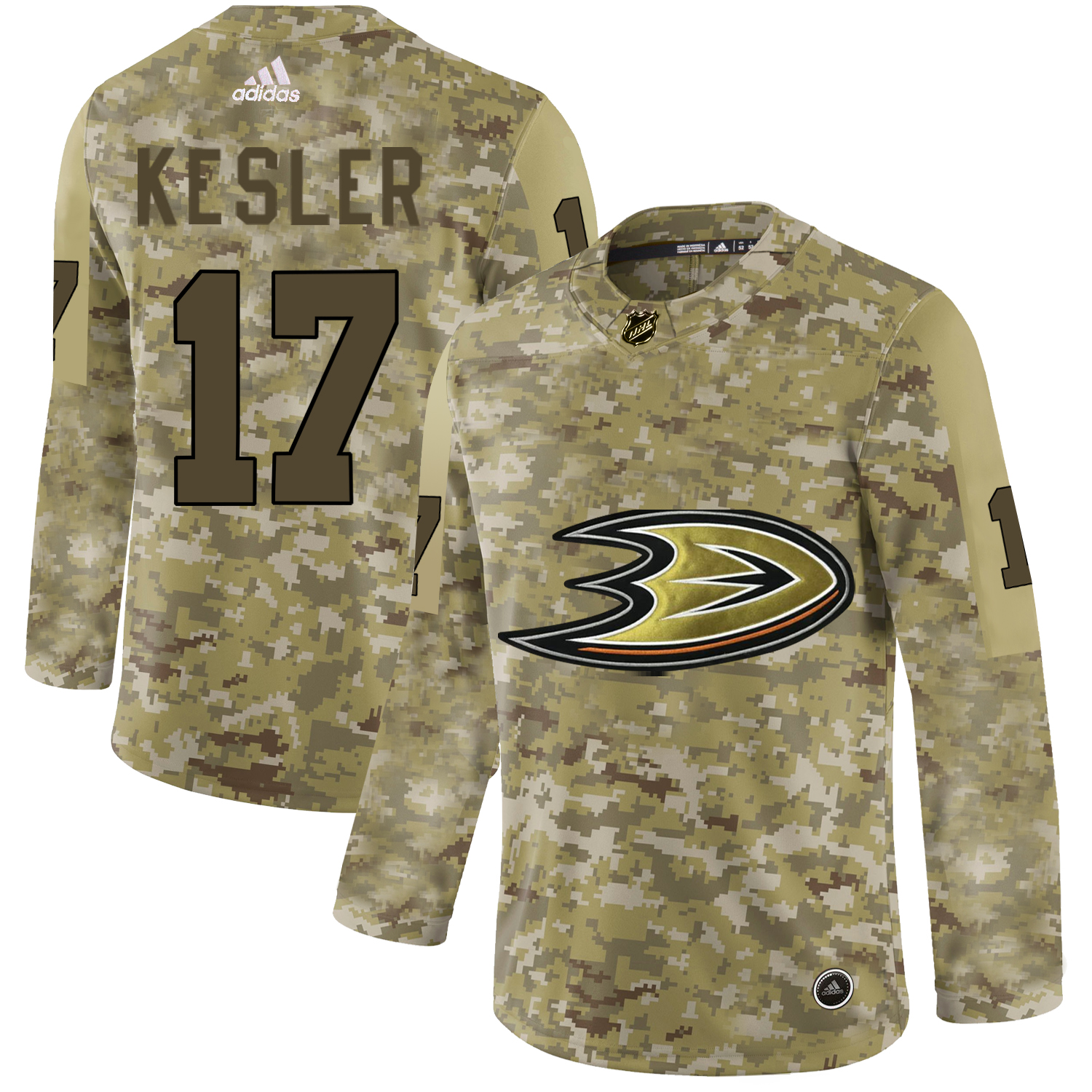 Adidas Ducks #17 Ryan Kesler Camo Authentic Stitched NHL Jersey