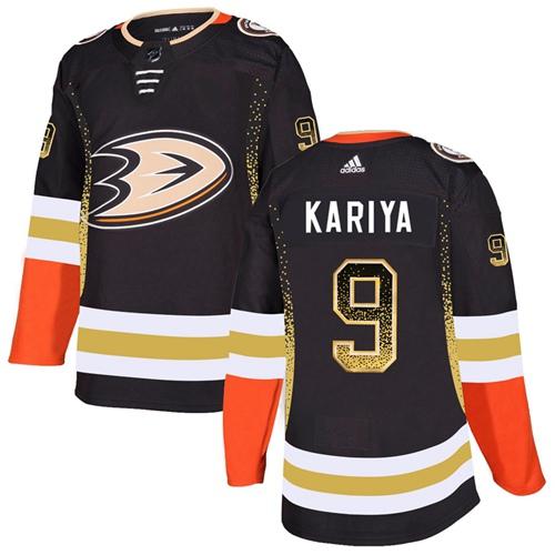 Adidas Ducks #9 Paul Kariya Black Home Authentic Drift Fashion Stitched NHL Jersey