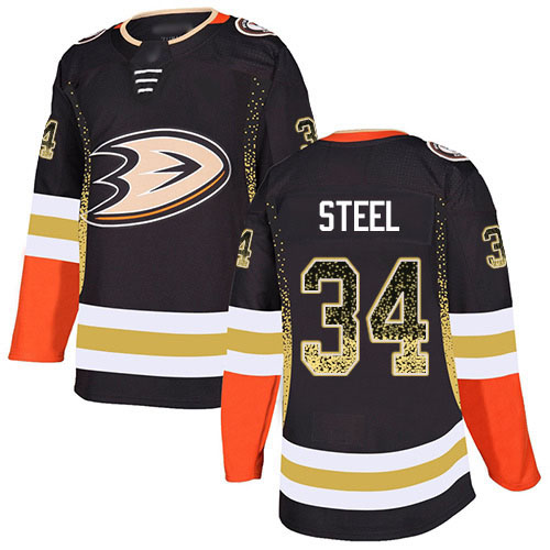 Adidas Ducks #34 Sam Steel Black Home Authentic Drift Fashion Stitched NHL Jersey