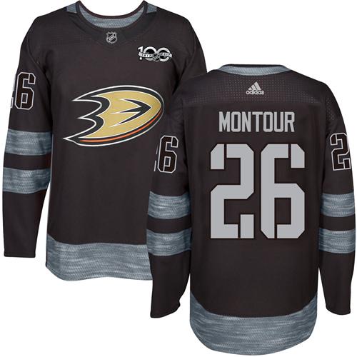 Adidas Ducks #26 Brandon Montour Black 1917-2017 100th Anniversary Stitched NHL Jersey