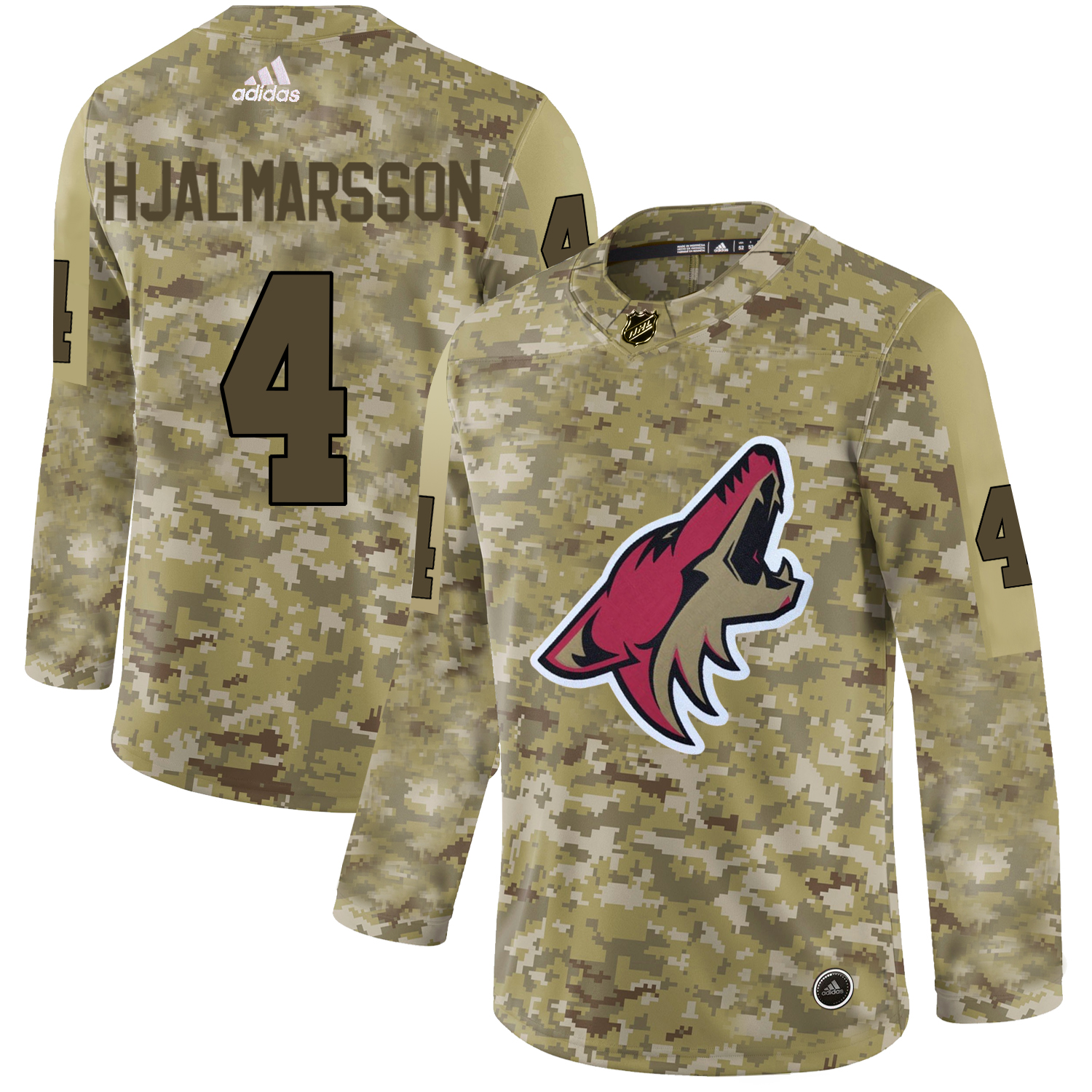 Adidas Coyotes #4 Niklas Hjalmarsson Camo Authentic Stitched NHL Jersey