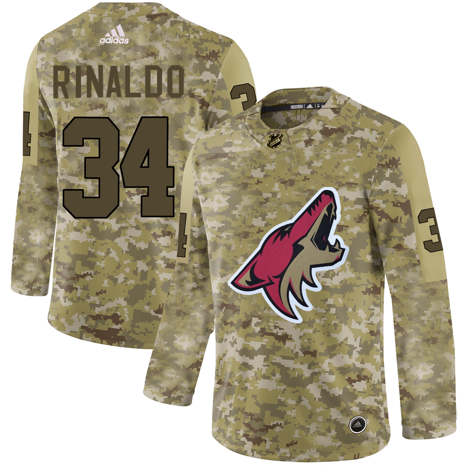 Adidas Coyotes #34 Zac Rinaldo Camo Authentic Stitched NHL Jersey