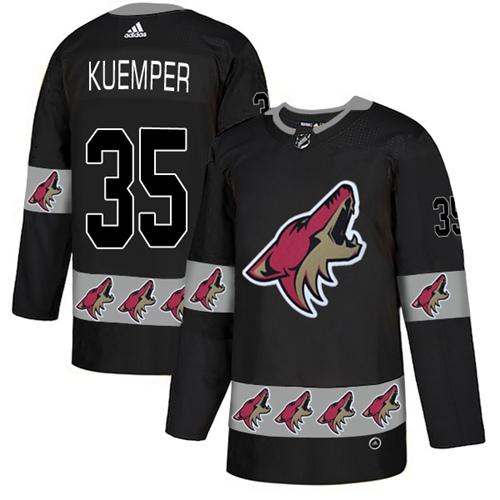 Adidas Coyotes #35 Darcy Kuemper Black Authentic Team Logo Fashion Stitched NHL Jersey