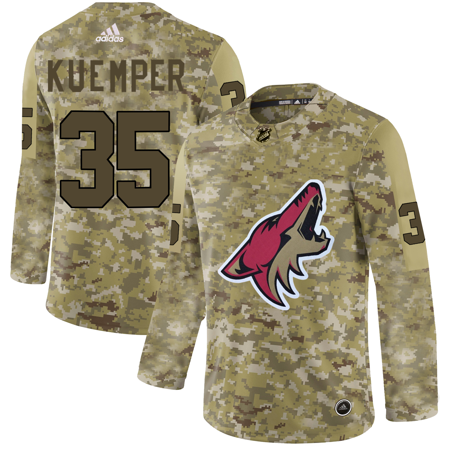 Adidas Coyotes #35 Darcy Kuemper Camo Authentic Stitched NHL Jersey