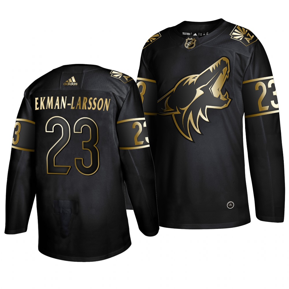 Adidas Coyotes #23 Oliver Ekman-Larsson Men's 2019 Black Golden Edition Authentic Stitched NHL Jersey
