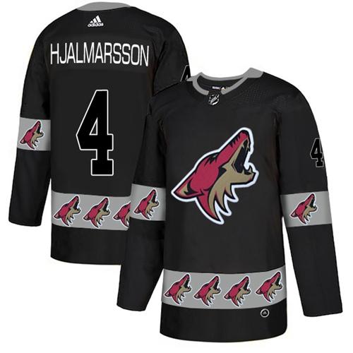 Adidas Coyotes #4 Niklas Hjalmarsson Black Authentic Team Logo Fashion Stitched NHL Jersey