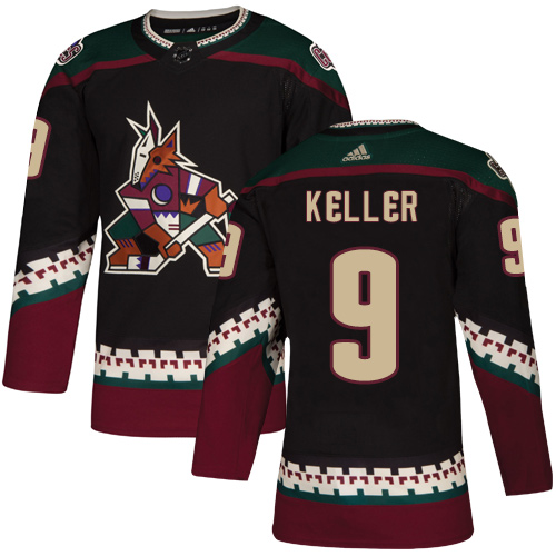 Adidas Coyotes #9 Clayton Keller Black Alternate Authentic Stitched NHL Jersey